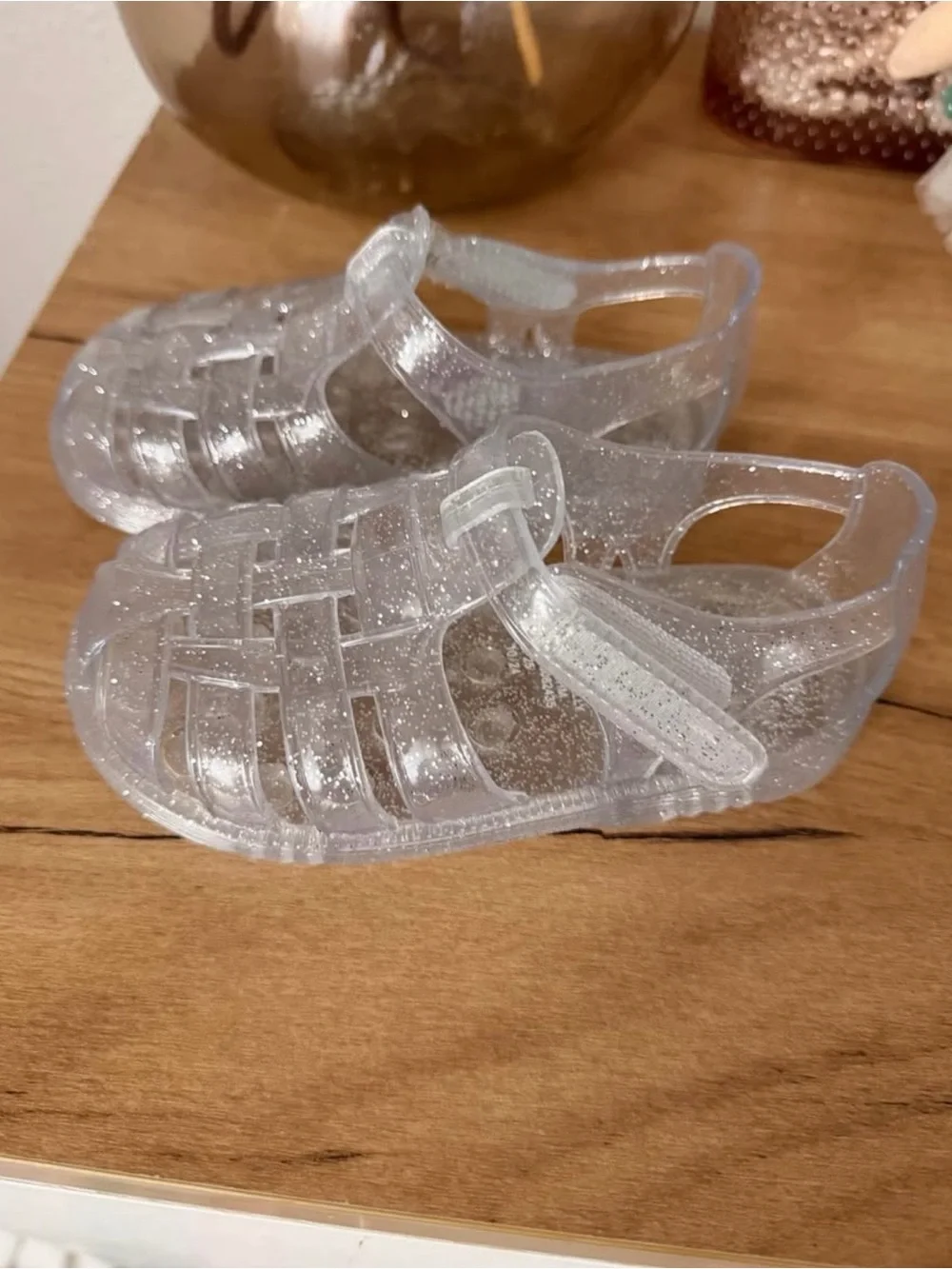 GAP toddler Clear Glitter Jelly Sandals - Sparkle Finish